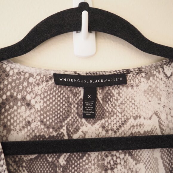 !! White House Black Market Sleeveless Snake Reptile Print Wrap Midi Dress - Picture 5 of 6